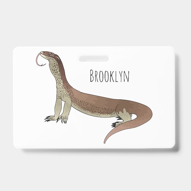Monitor lizard cartoon illustration  ID badge (Front)