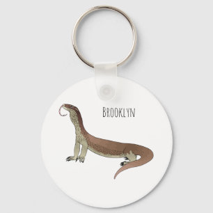 Monitor lizard cartoon illustration key ring