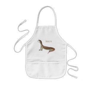 Monitor lizard cartoon illustration  kids apron