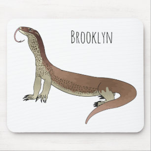 Monitor lizard cartoon illustration mouse pad