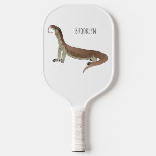 Monitor lizard cartoon illustration pickleball paddle