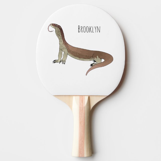 Monitor lizard cartoon illustration ping pong paddle (Front)