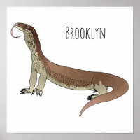 Monitor lizard cartoon illustration