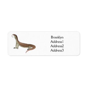 Monitor lizard cartoon illustration return address label