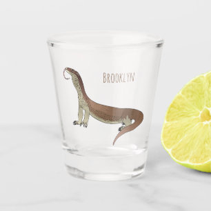 Monitor lizard cartoon illustration shot glass