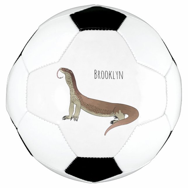 Monitor lizard cartoon illustration soccer ball (Front)