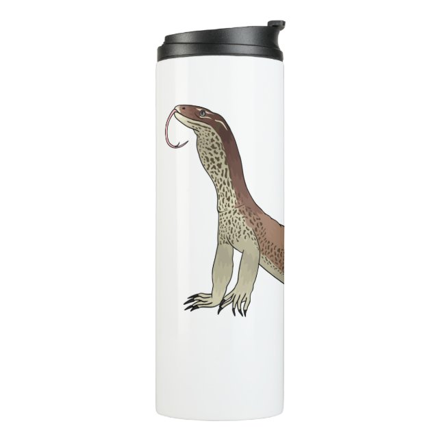Monitor lizard cartoon illustration thermal tumbler (Rotated Left)