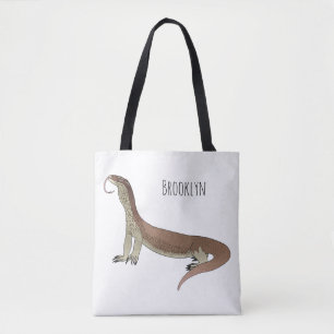 Monitor lizard cartoon illustration tote bag