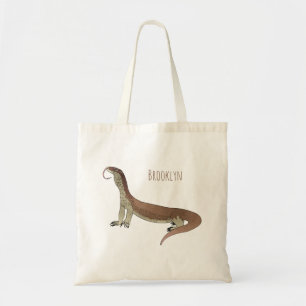Monitor lizard cartoon illustration tote bag
