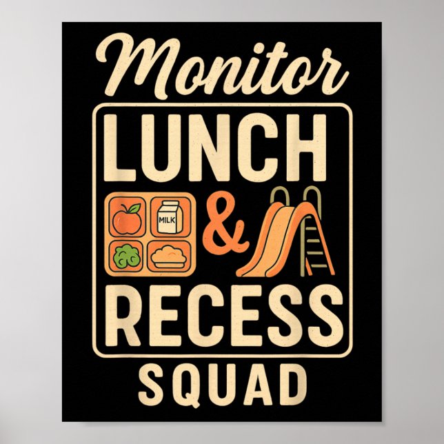 Monitor Lunch And Recess Squad Playground Hall Tea Poster (Front)
