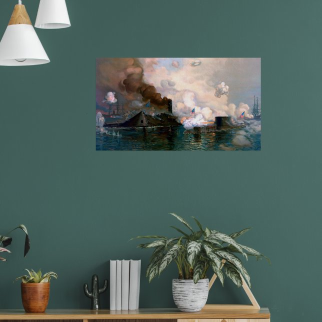 Monitor Merrimac The First Fight Between Ironclads Poster (Living Room 1)