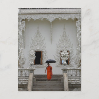 Monk at White Temple in Chiang Rai Postcard