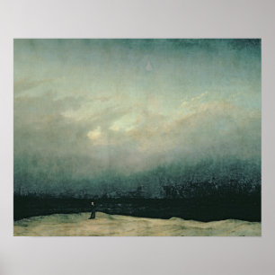 Monk by sea, 1809 poster