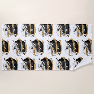 Monk Dice Design Beach Towel