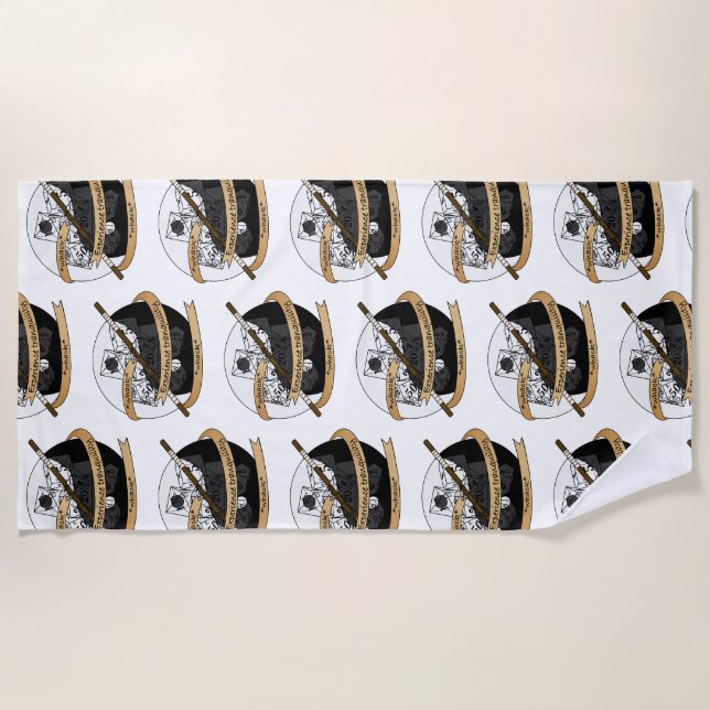 Monk Dice Design Beach Towel (Front)