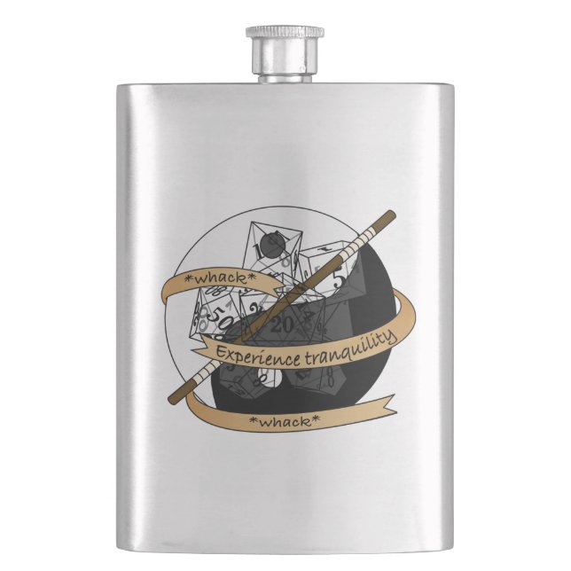 Monk Dice Design Hip Flask (Front)