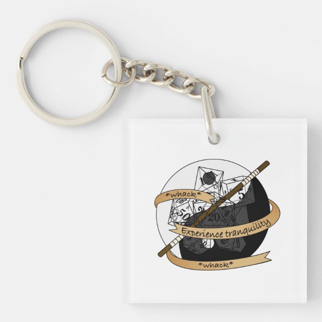 Monk Dice Design Key Ring (Front)
