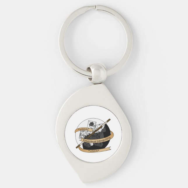 Monk Dice Design Key Ring (Front)