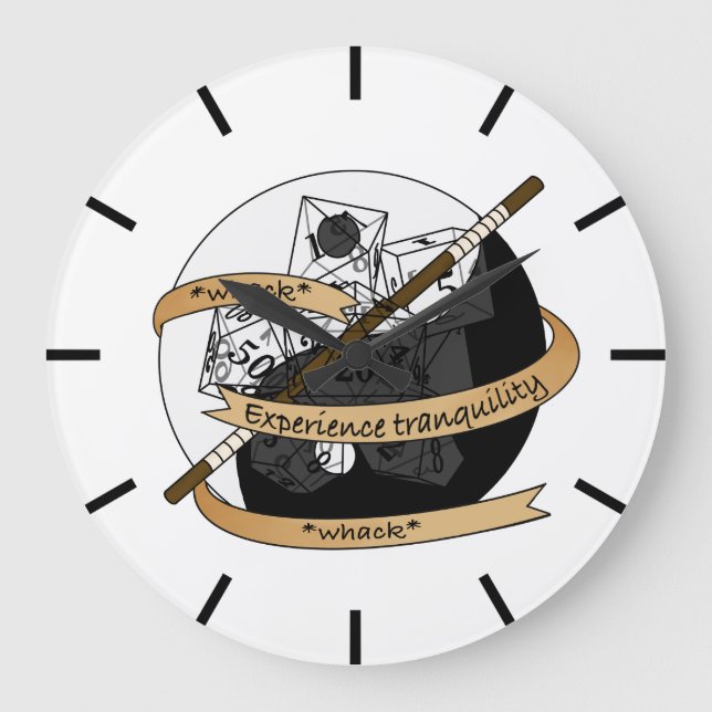 Monk Dice Design Large Clock (Front)