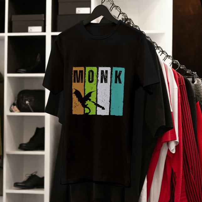 Monk Dungeon Fantasy Role playing Grunge T-Shirt (Creator Uploaded)