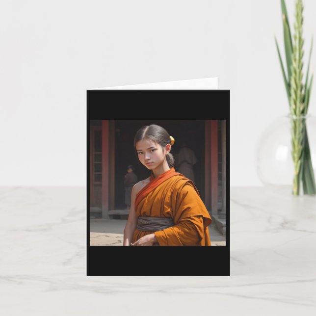 Monk Girl Sticker1  Card (Front)