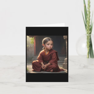 Monk Girl Sticker Card
