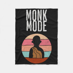 Monk Mode, Zen And Yoga, Meditation,buddhist, Retr Fleece Blanket