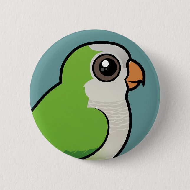 Monk Parakeet 6 Cm Round Badge (Front)