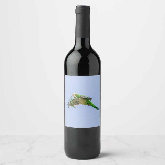 Monk Parakeet in the Rio Grande Valley Wine Label (Front)