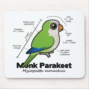 Monk Parakeet Statistics Mouse Pad