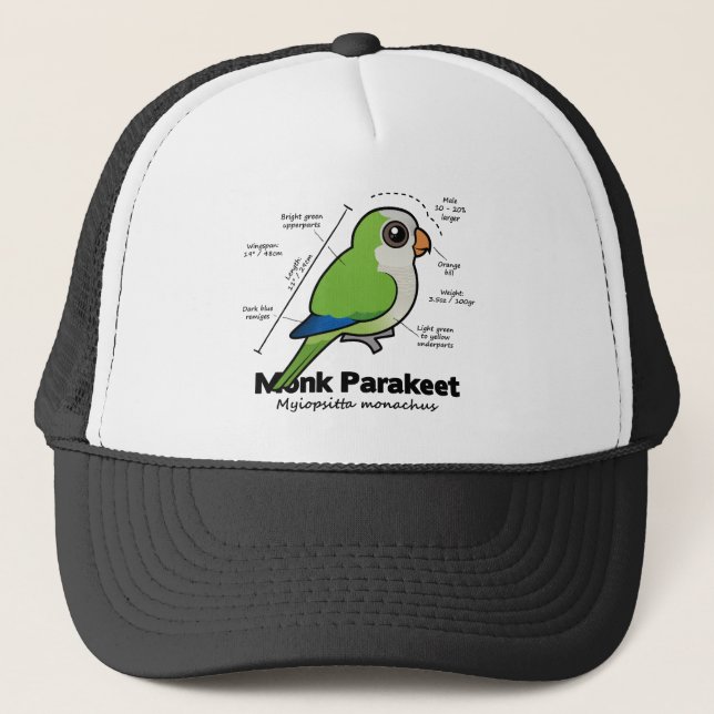 Monk Parakeet Statistics Trucker Hat (Front)