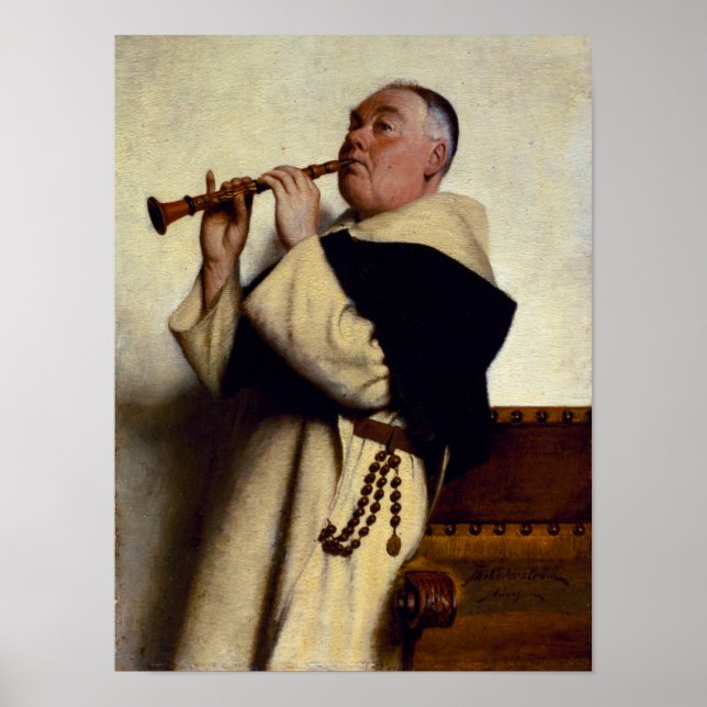 Monk Playing a Clarinet Poster (Front)