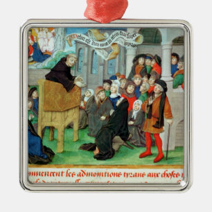 Monk Preaching on Imitation Metal Tree Decoration