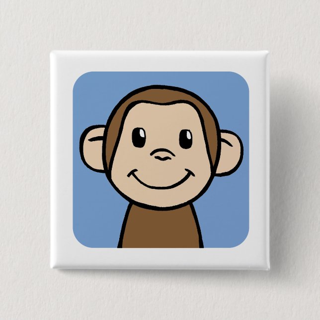 Monkey 15 Cm Square Badge (Front)
