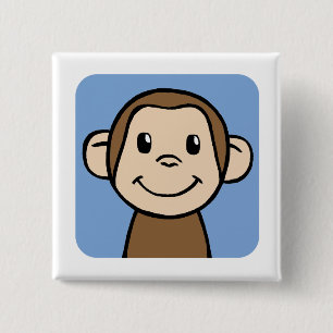 Monkey 15 Cm Square Badge