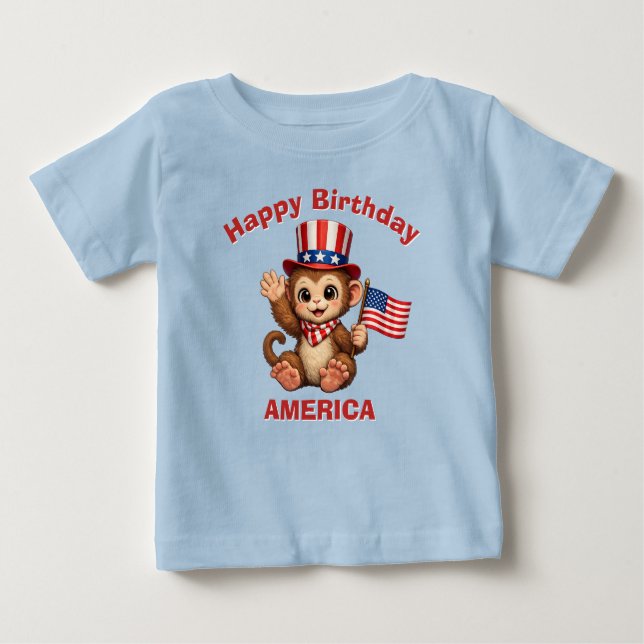 Monkey (5g) Patriotic Kid T-Shirt (Front)
