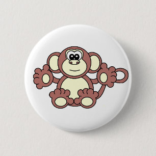 monkey 6 cm round badge