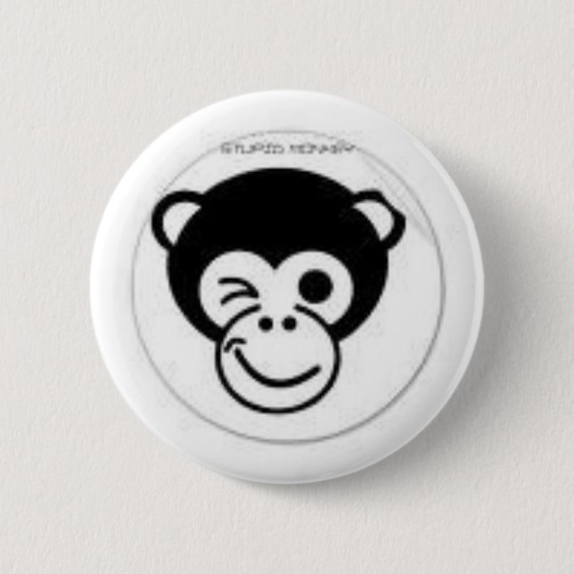 monkey 6 cm round badge (Front)