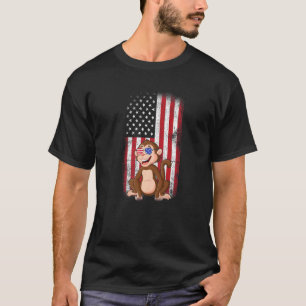 Monkey American Flag Boys Girls Men Women Fourth O T-Shirt