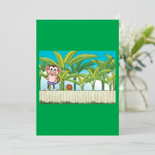 Monkey And A Snail Invitation