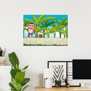 Monkey And A Snail Poster