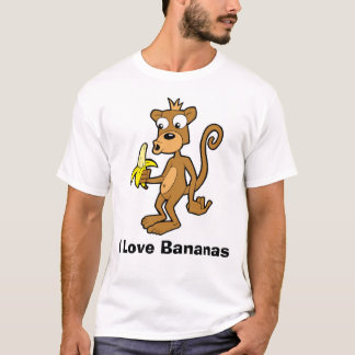 Monkey and Banana, I Love Bananas T-Shirt