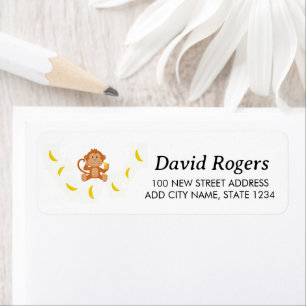 Monkey and bananas return address label