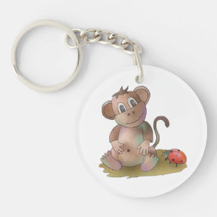 monkey and ladybeetle key ring