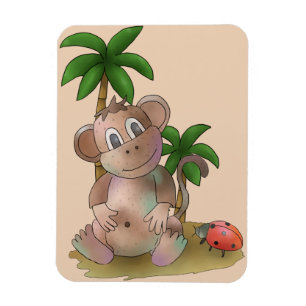 monkey and ladybeetle magnet