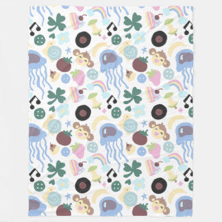 monkey and music  fleece blanket