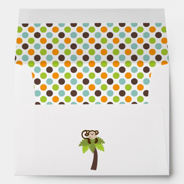 Monkey and Polka Dots Envelope (Back (Bottom))