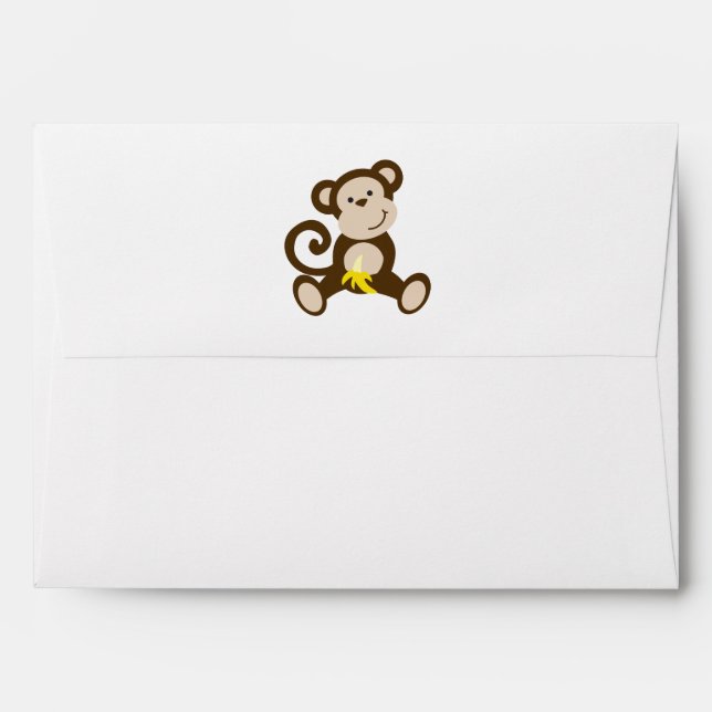 Monkey and Polka Dots Envelopes (Back (Top Flap))
