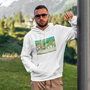 Monkey and Snail in Tropical Jungle Scene Hoodie