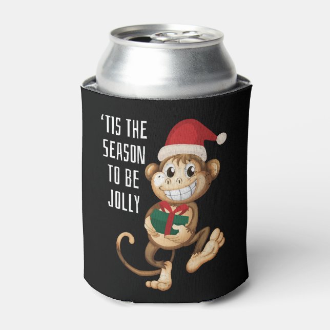 Monkey Animal Christmas Can Cooler (Can Front)